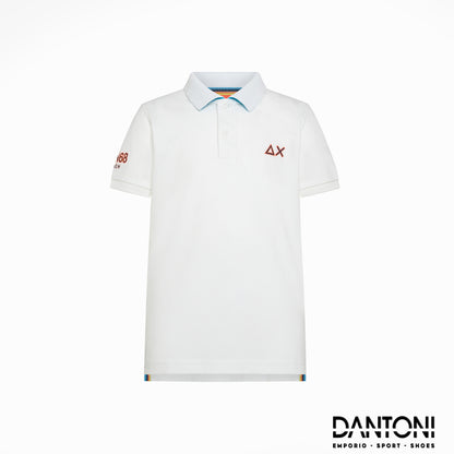 BOY'S POLO SUN68 LOGO BEACH S/S BIANCO - Dantoni Shop