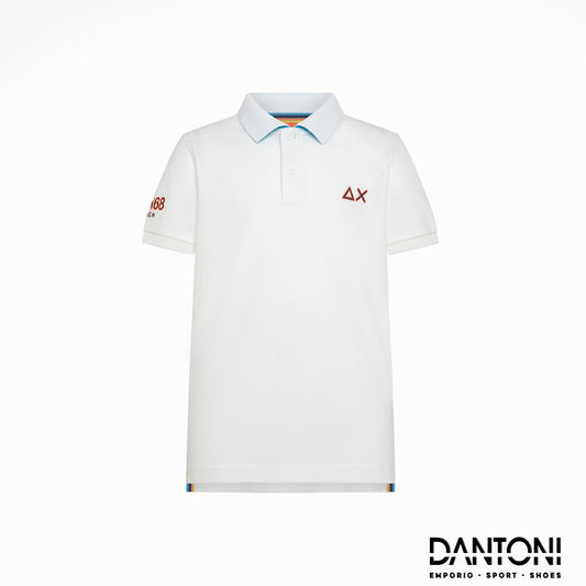 BOY'S POLO SUN68 LOGO BEACH S/S BIANCO - Dantoni Shop