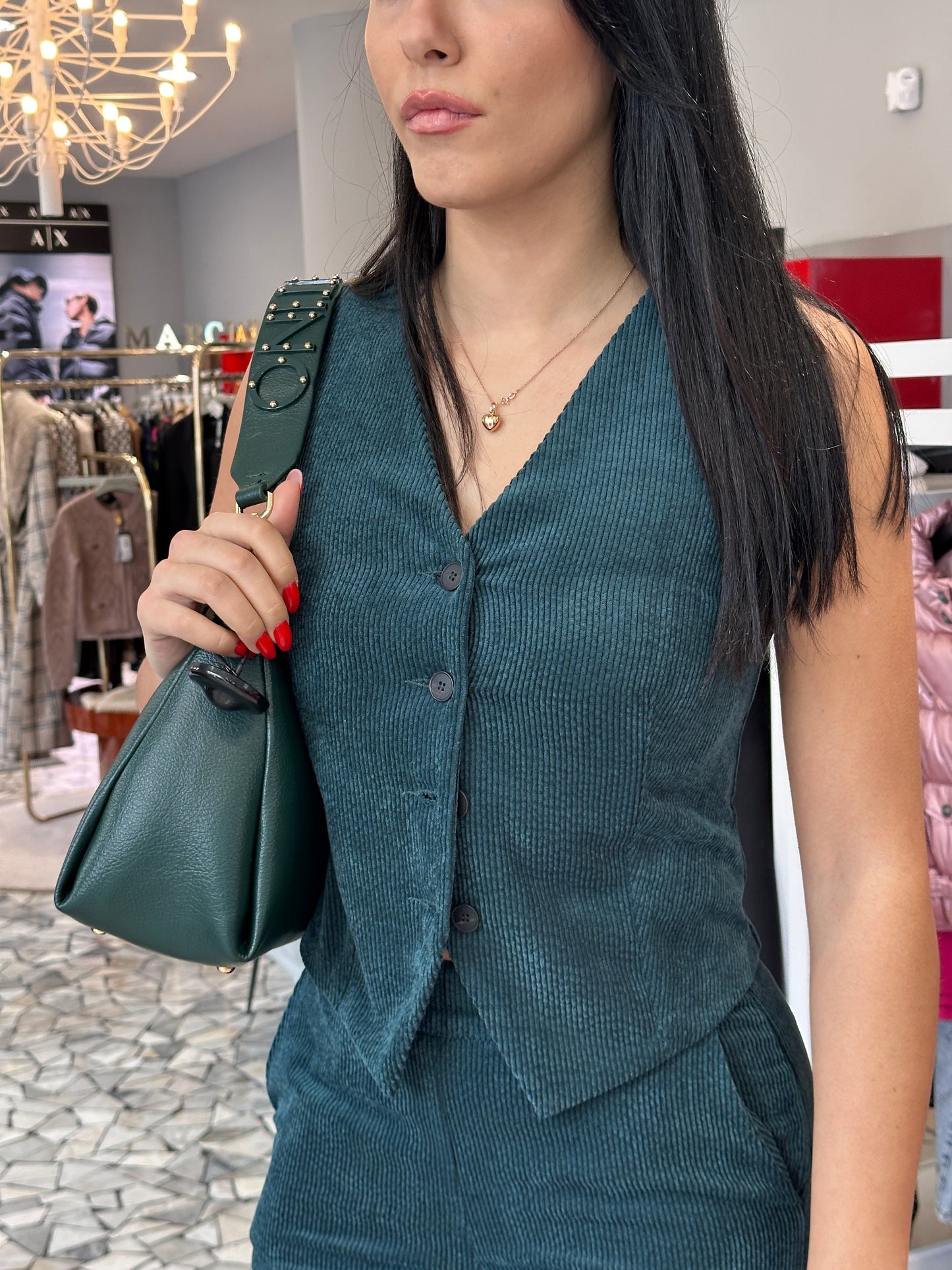GILET VERDE - VERONICA MODA