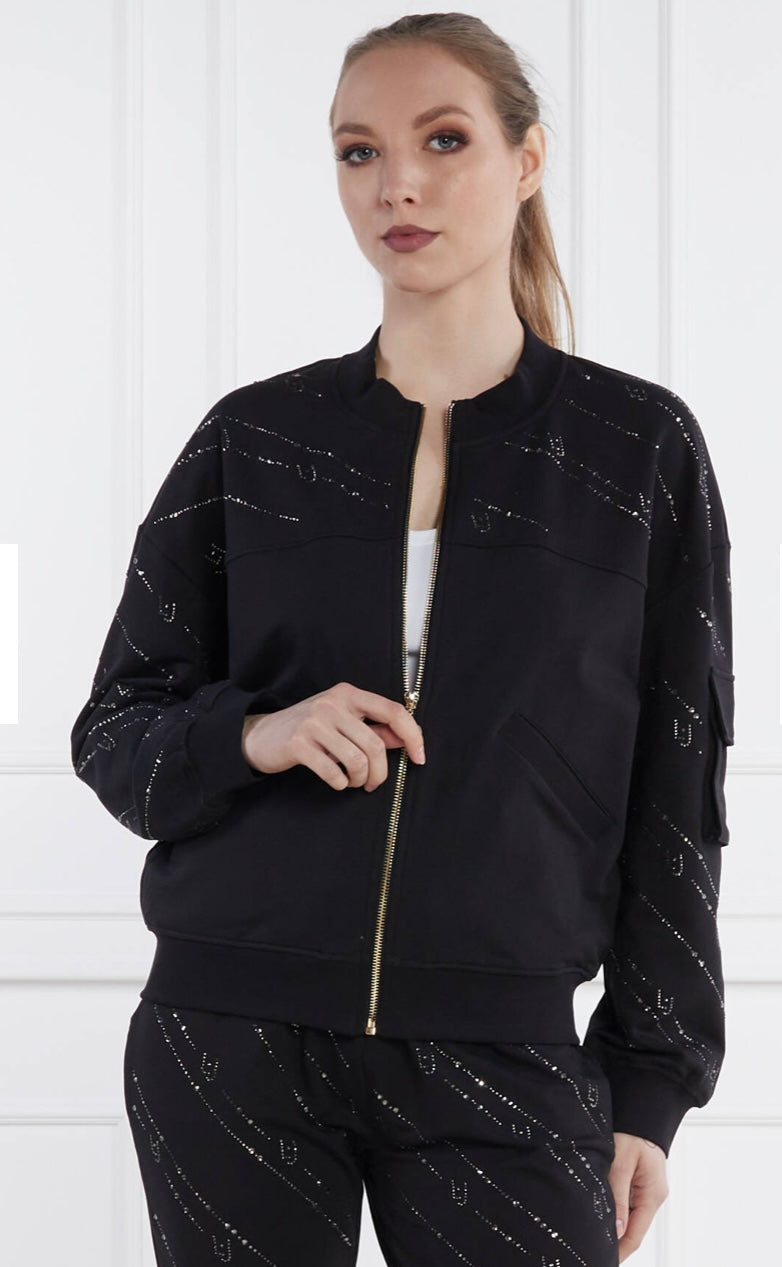 LIU-Jo felpa con strass zip