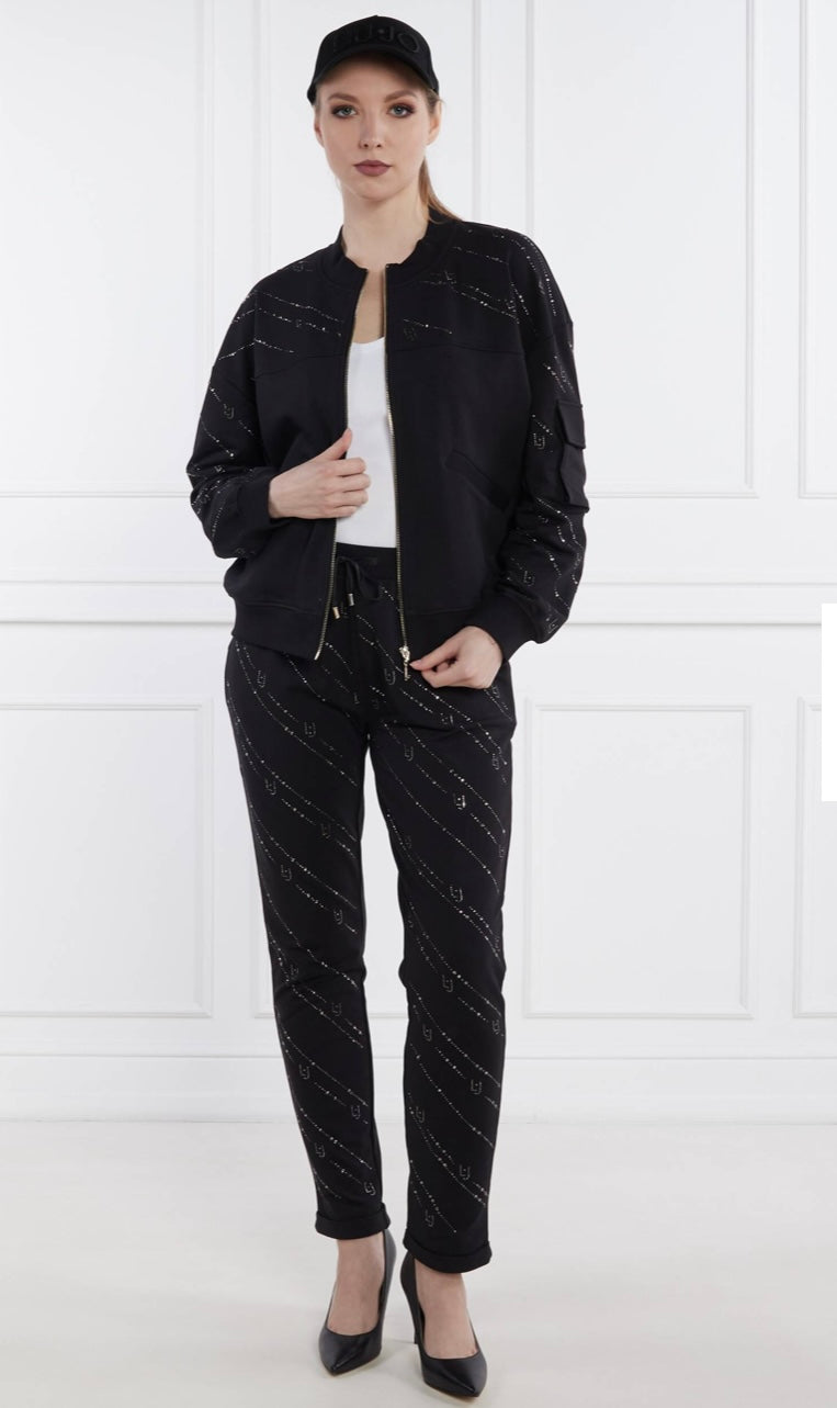 LIU-Jo felpa con strass zip