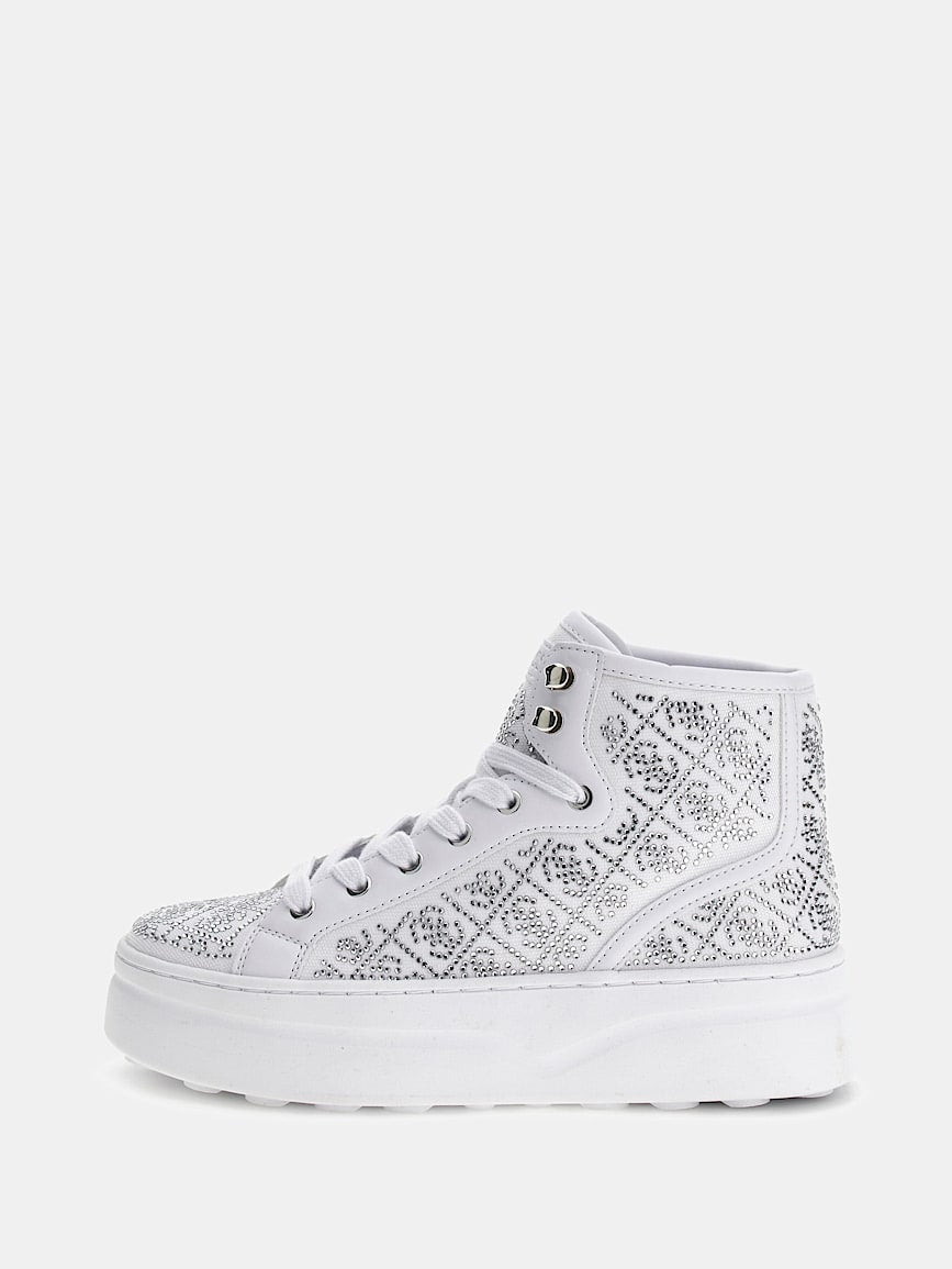 Sneaker alta queenly 4g logo strass