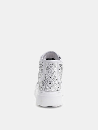 Sneaker alta queenly 4g logo strass