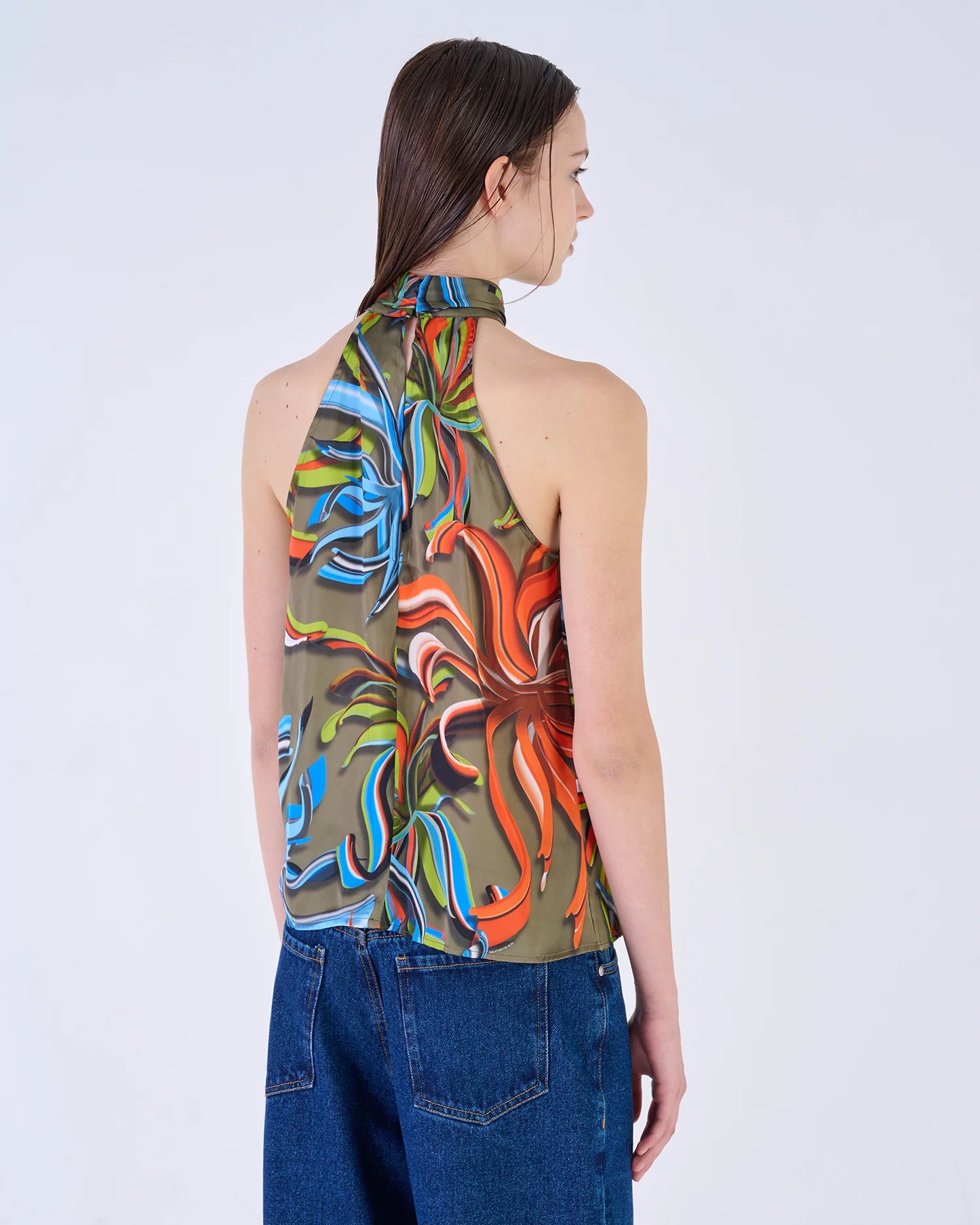 Printed top con American neckline - Dantoni Shop