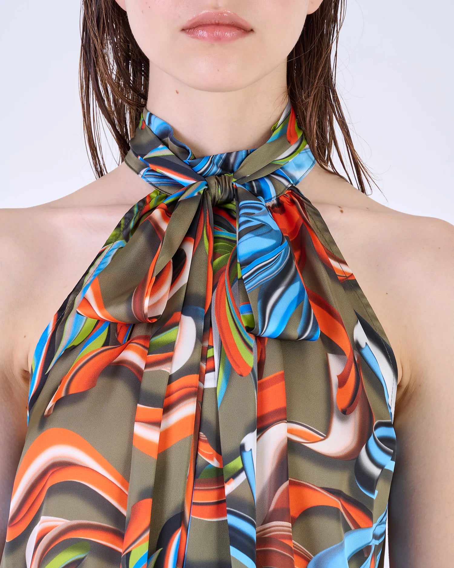Printed top con American neckline - Dantoni Shop