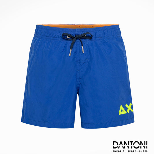 BOY'S SWIM PANT WITH LOGO FLUO ROYAL - Dantoni Shop