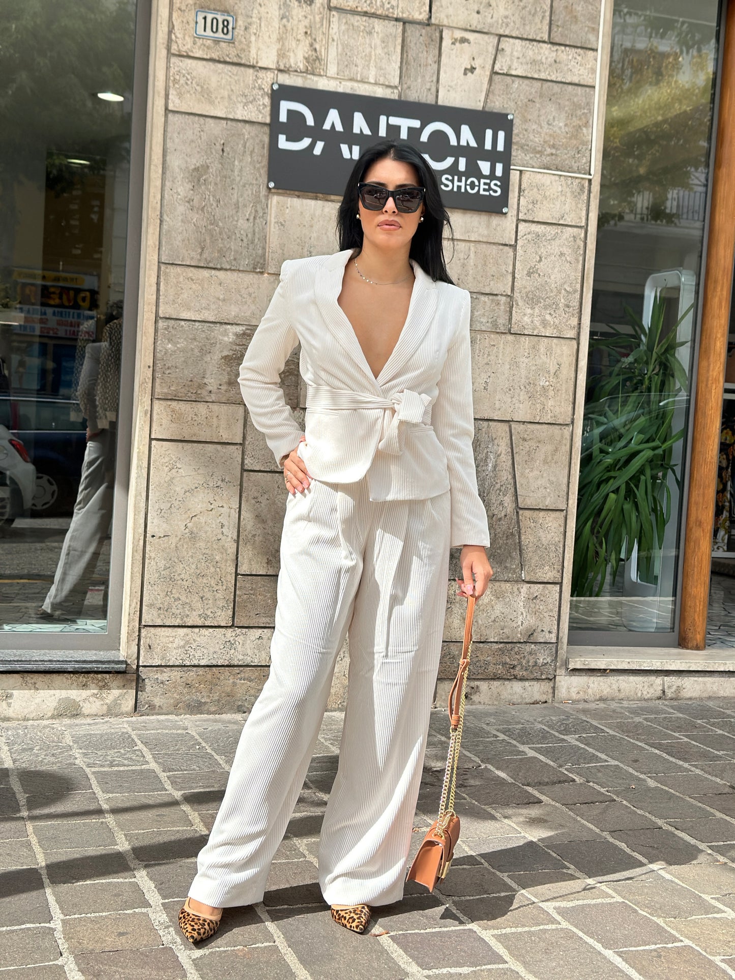Pantaloni con pinces in tessuto riciclato ASV
