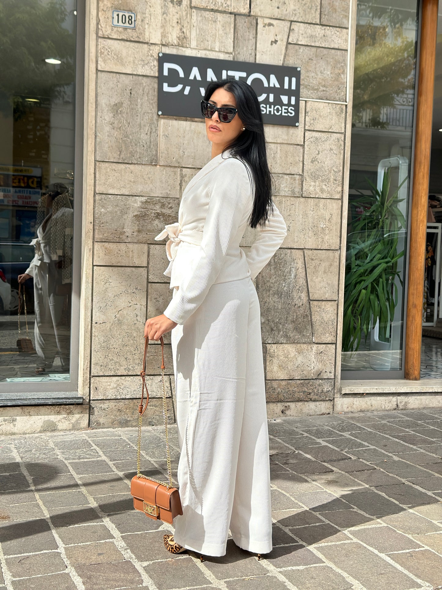 Pantaloni con pinces in tessuto riciclato ASV