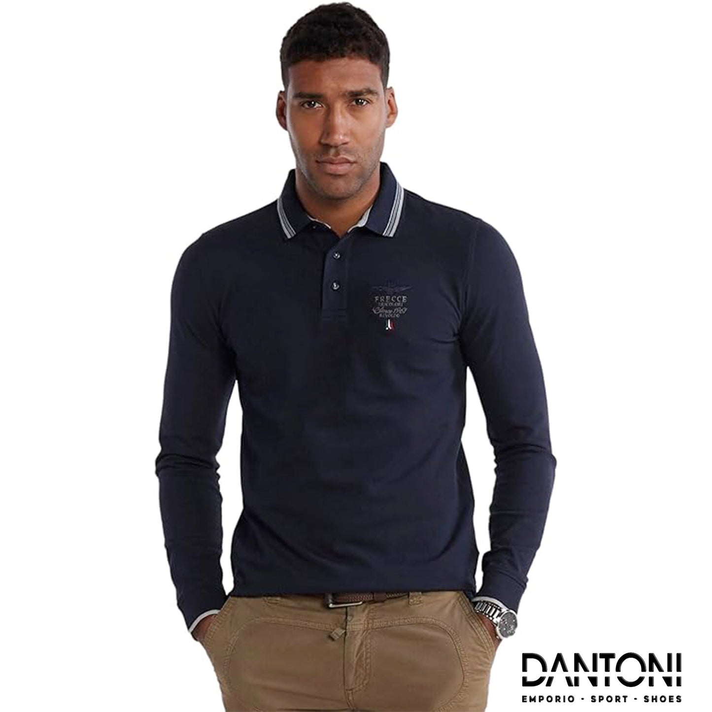 Aeronautica Militare Polo Uomo Frecce Tricolori in piqué Dark Blu - Dantoni Shop