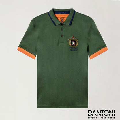 Polo in piqué con sottocollo jacquard - Dantoni Shop