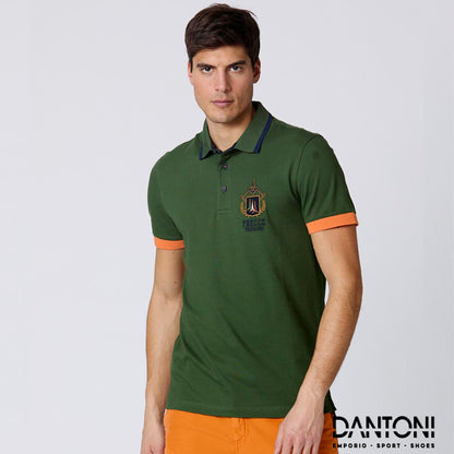 Polo in piqué con sottocollo jacquard - Dantoni Shop