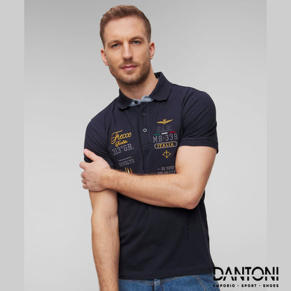 Polo blu scuro da uomo Aeronautica Militare - Dantoni Shop