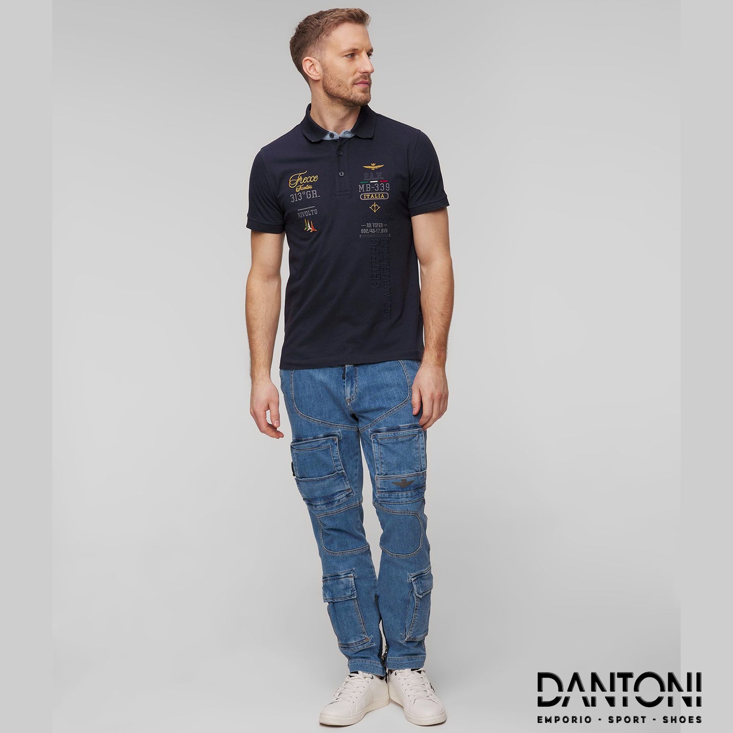 Polo blu scuro da uomo Aeronautica Militare - Dantoni Shop