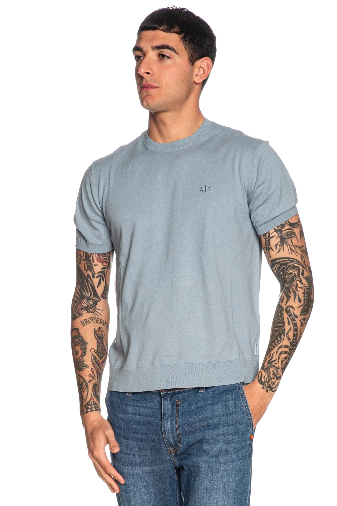 MAGLIA ARMANI EXCHANGE BLU - Dantoni Shop