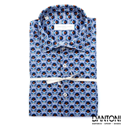 Camicia Collo Italiano Con Fantasia - Dantoni Shop