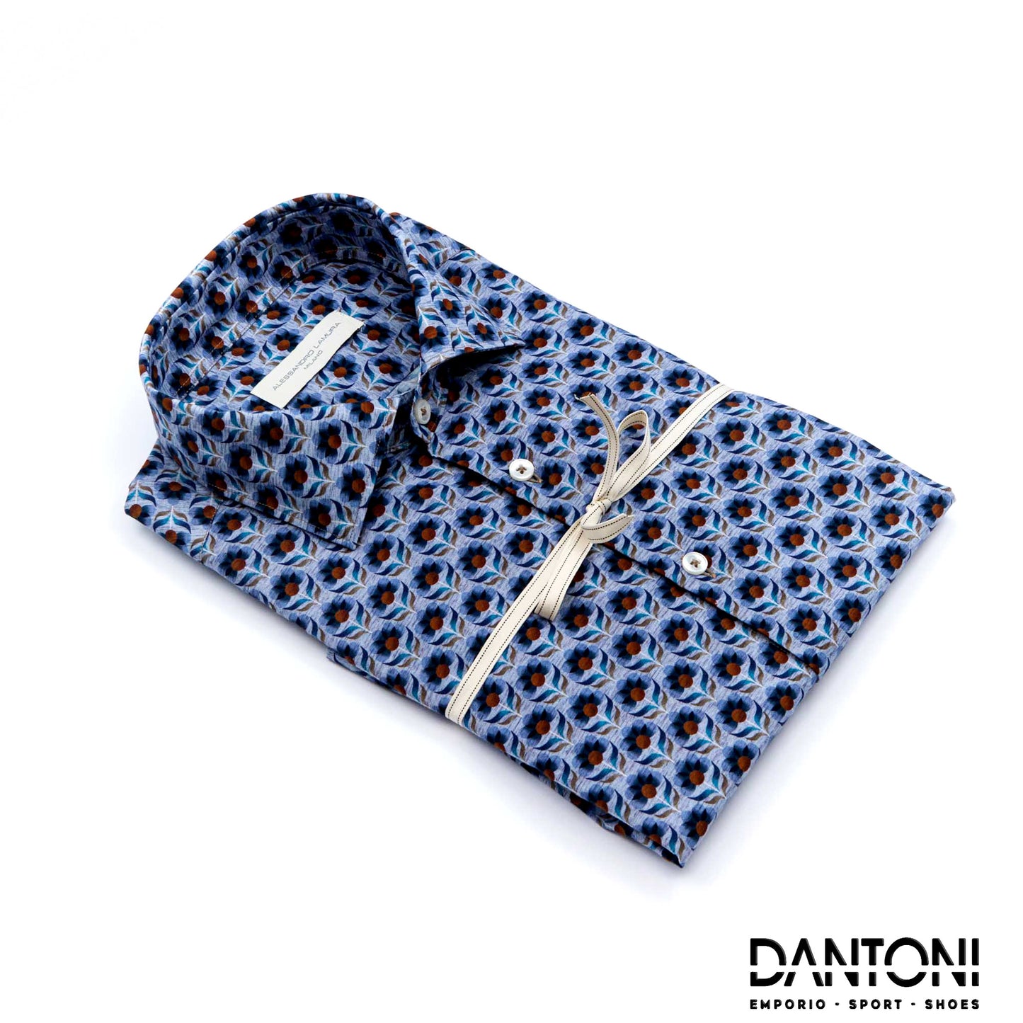 Camicia Collo Italiano Con Fantasia - Dantoni Shop