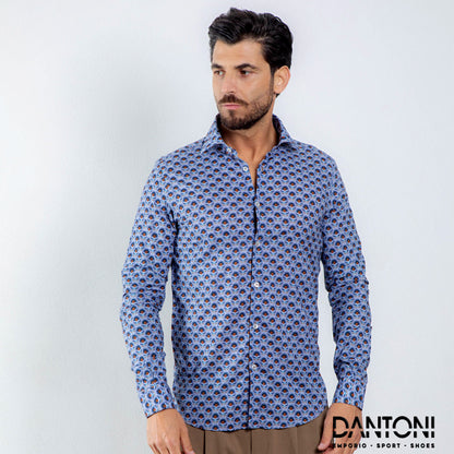 Camicia Collo Italiano Con Fantasia - Dantoni Shop