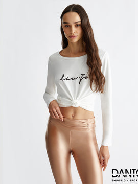 T-SHIRT CON LOGO E STRASS BIANCA