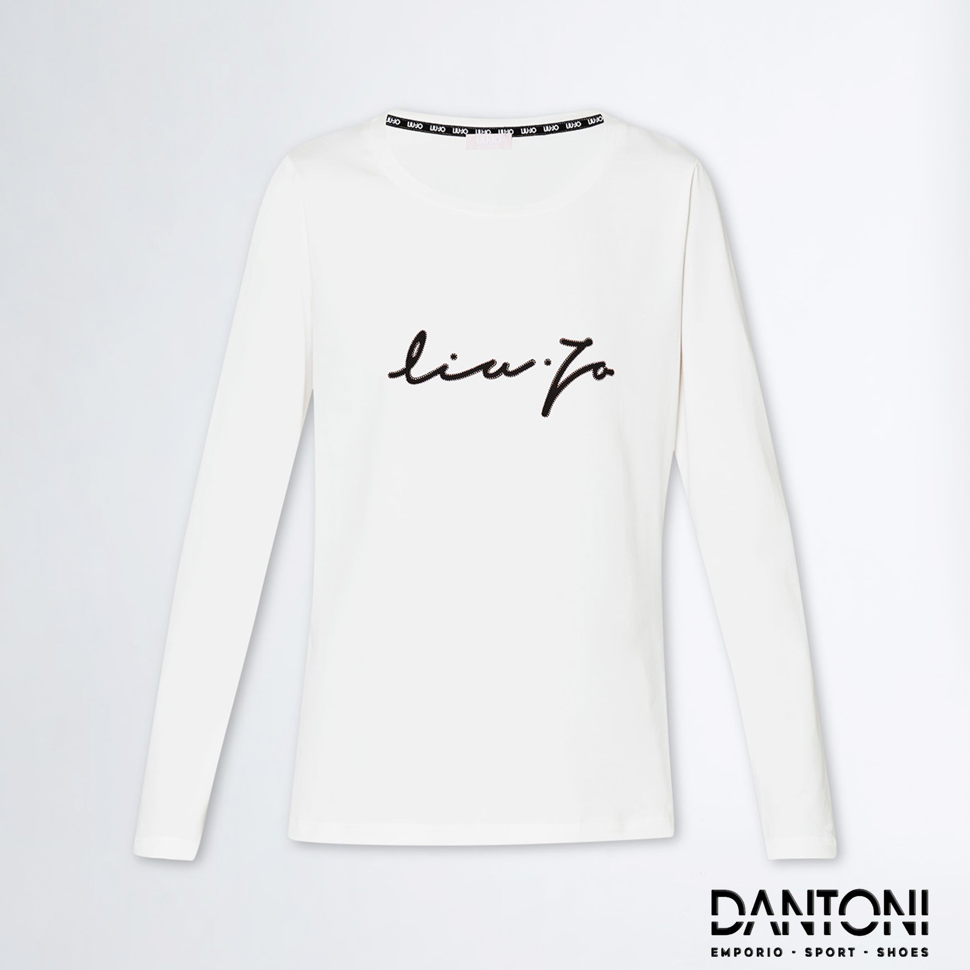 T-shirt con logo e strass Bianca - Dantoni Shop