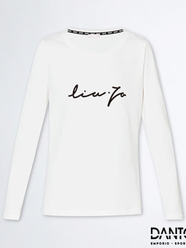 T-SHIRT CON LOGO E STRASS BIANCA