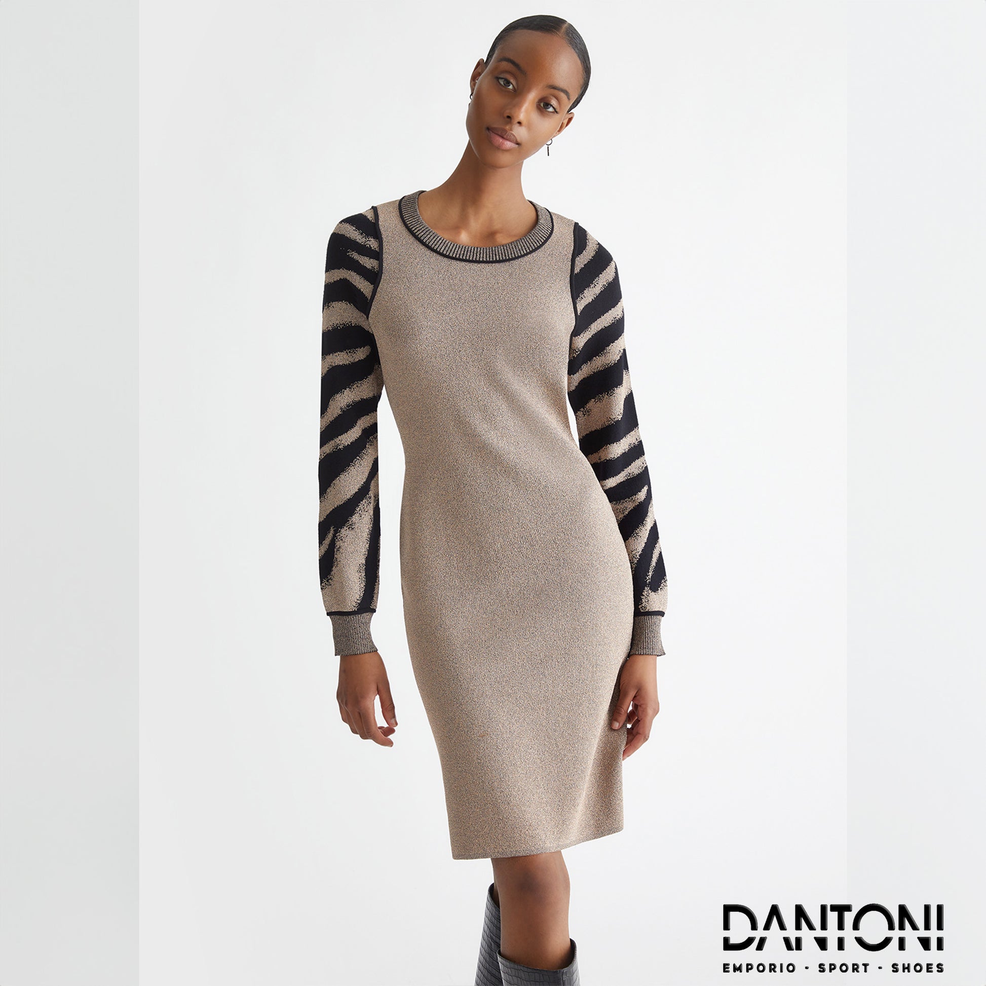 Abito animalier in maglia - Dantoni Shop