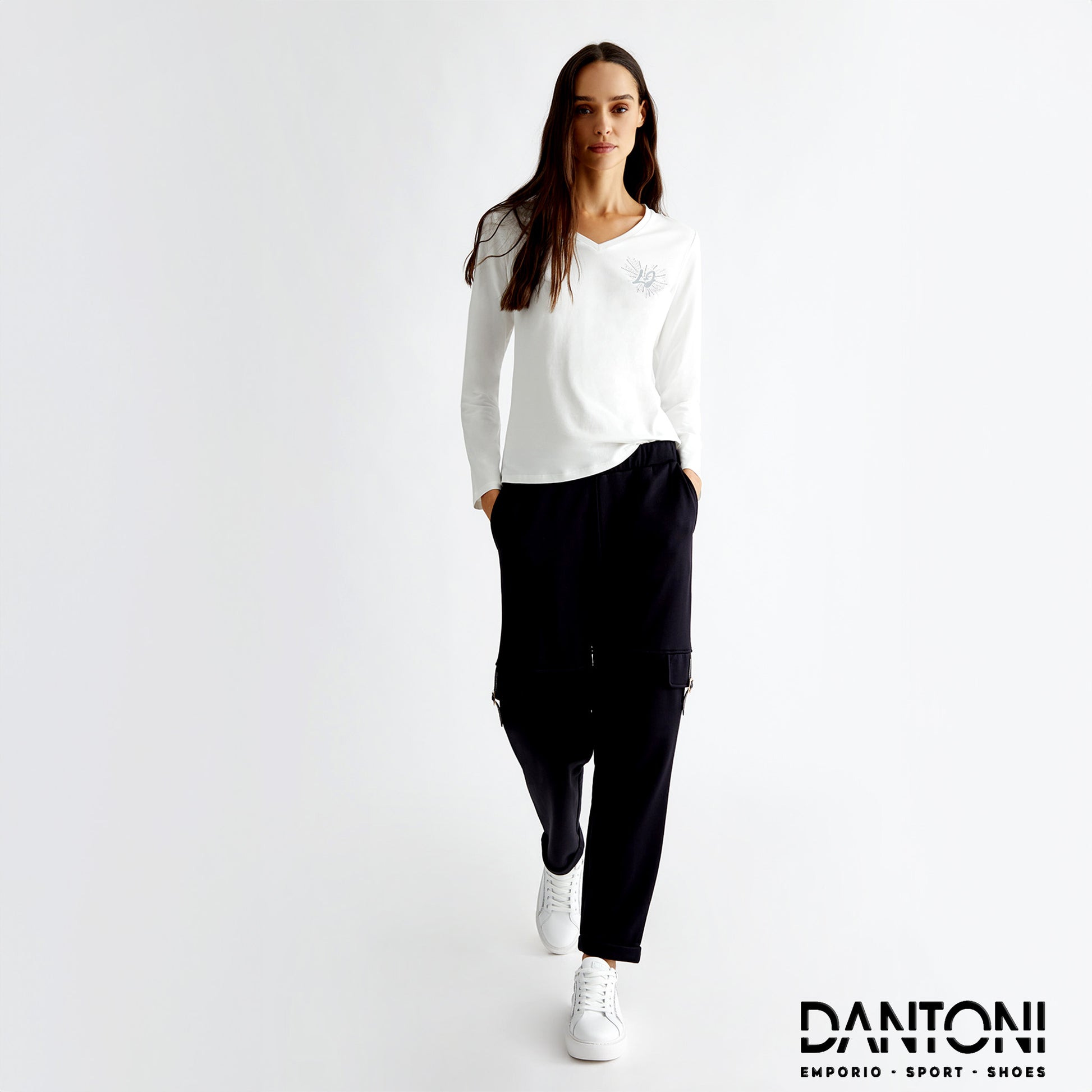T-shirt con cuore e strass - Dantoni Shop