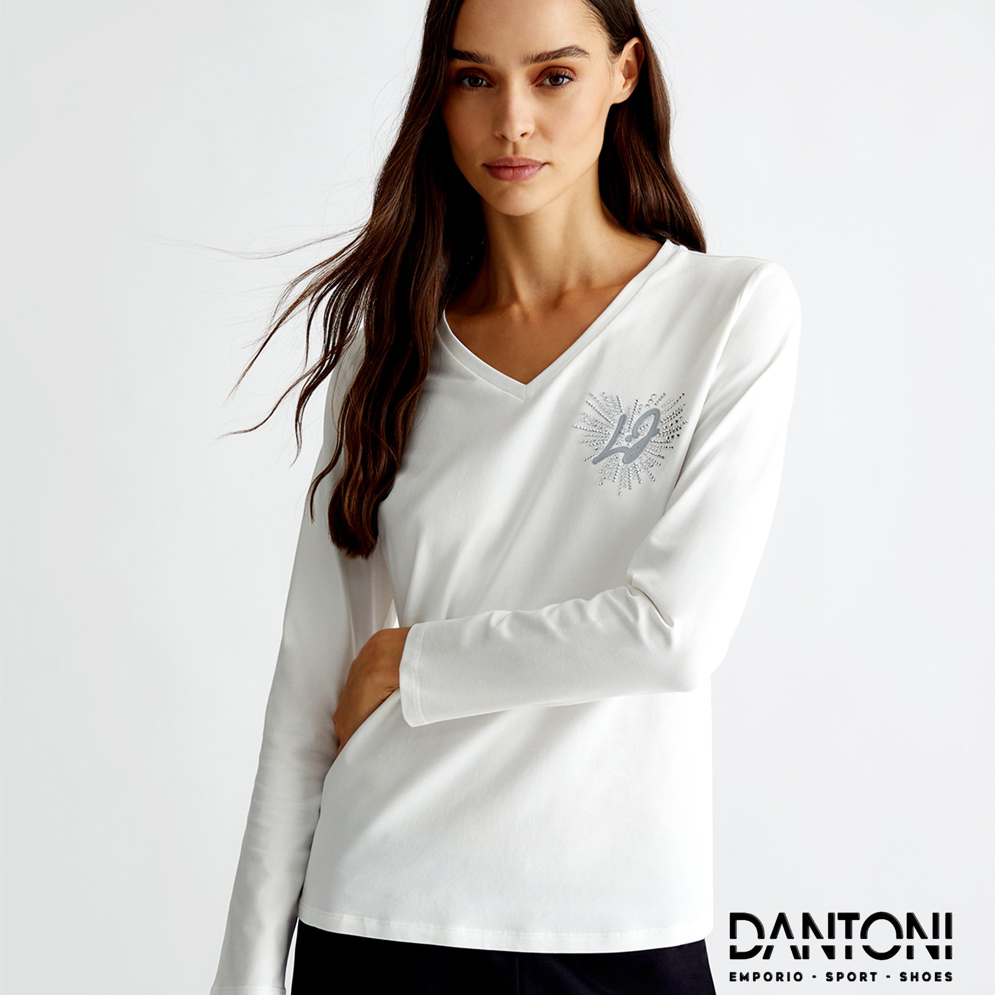T-shirt con cuore e strass - Dantoni Shop