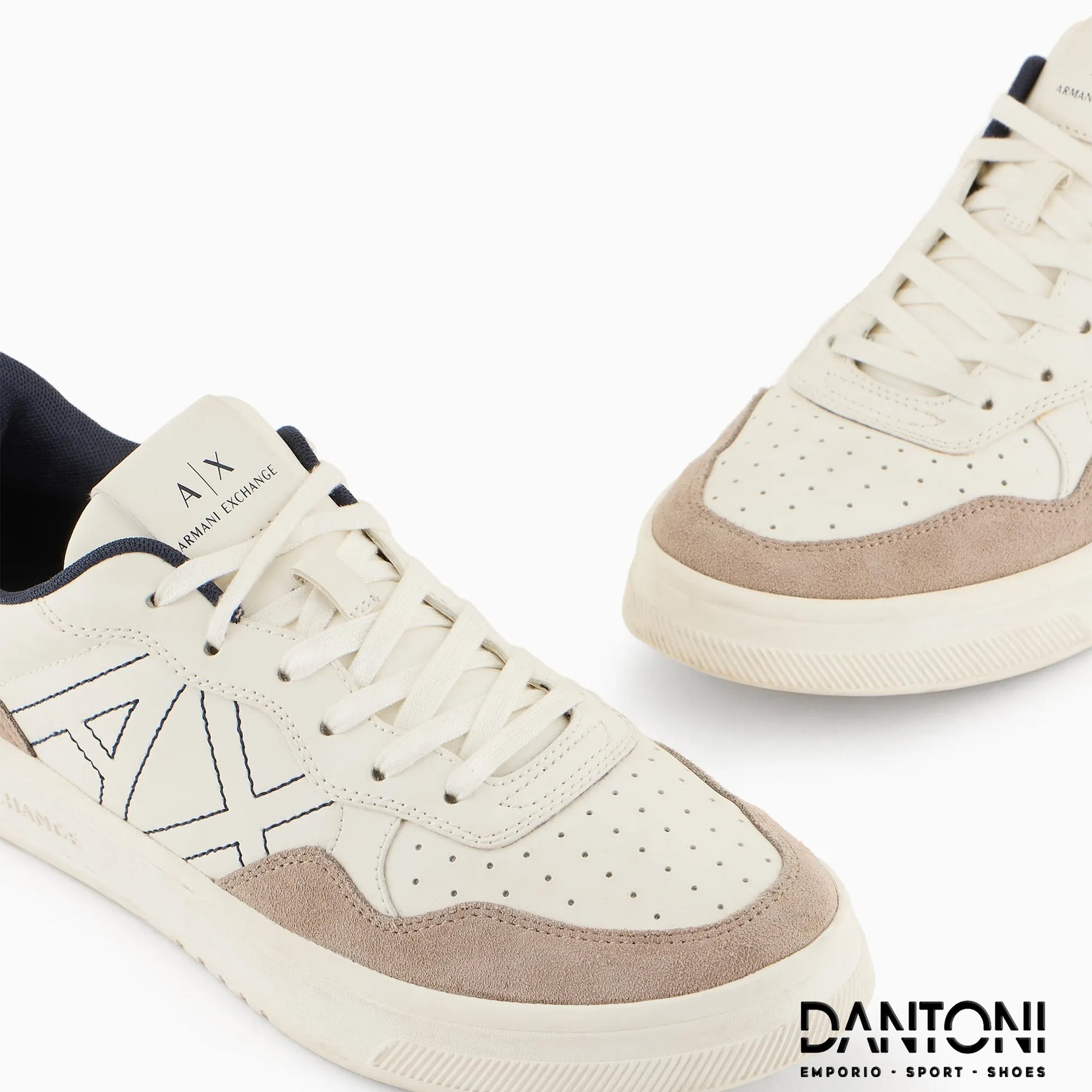 Suede stitched logo sneakers - Dantoni Shop