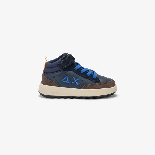 Sneaker Boy's Genius mid top in pelle e nylon