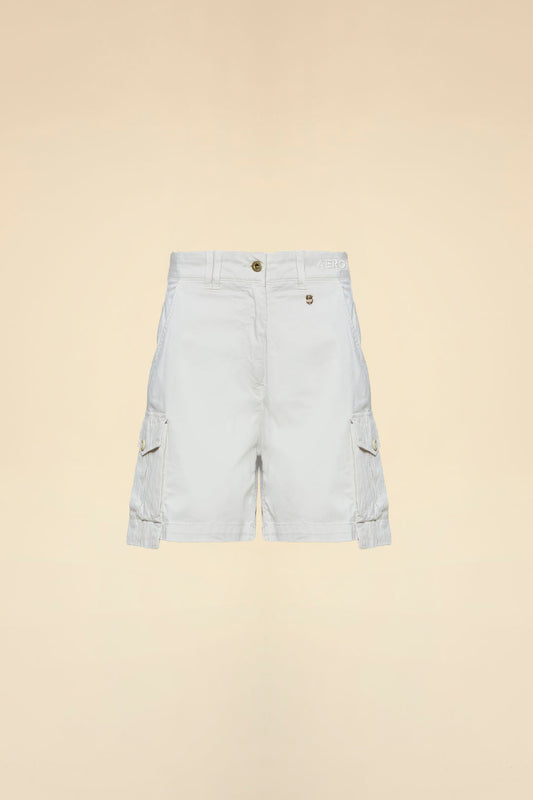 BERMUDA CARGO CON TASCHE IN RASO COTONE
