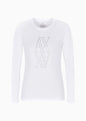 T-shirt regular fit a maniche lunghe con monogram di borchie ASV